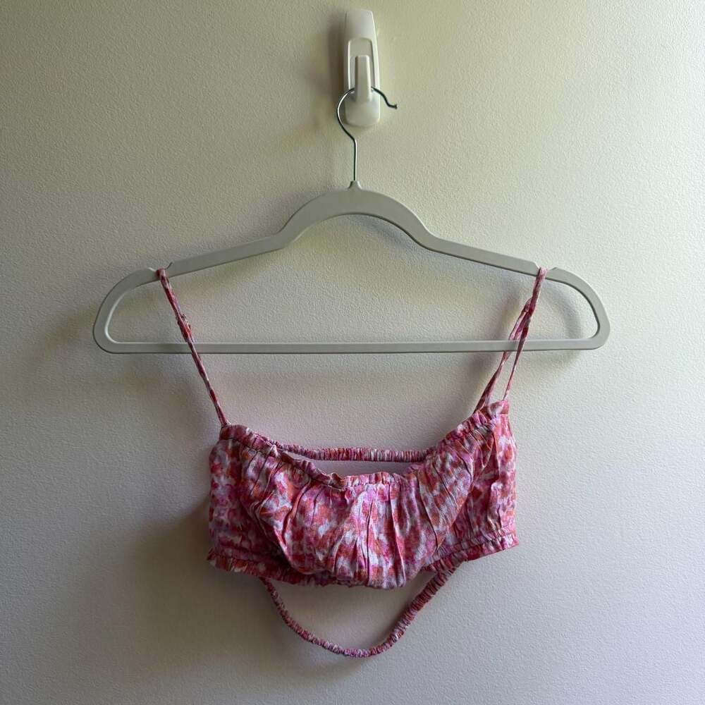 Sky to Moon Pink Floral Crop Top SM-T10159C